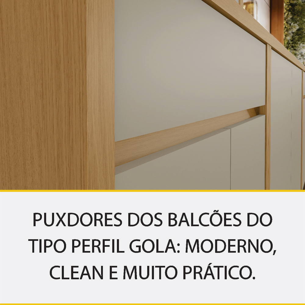 Cozinha 4 Peças Condessa com 8 Portas 4 Gavetas em MDF Nesher