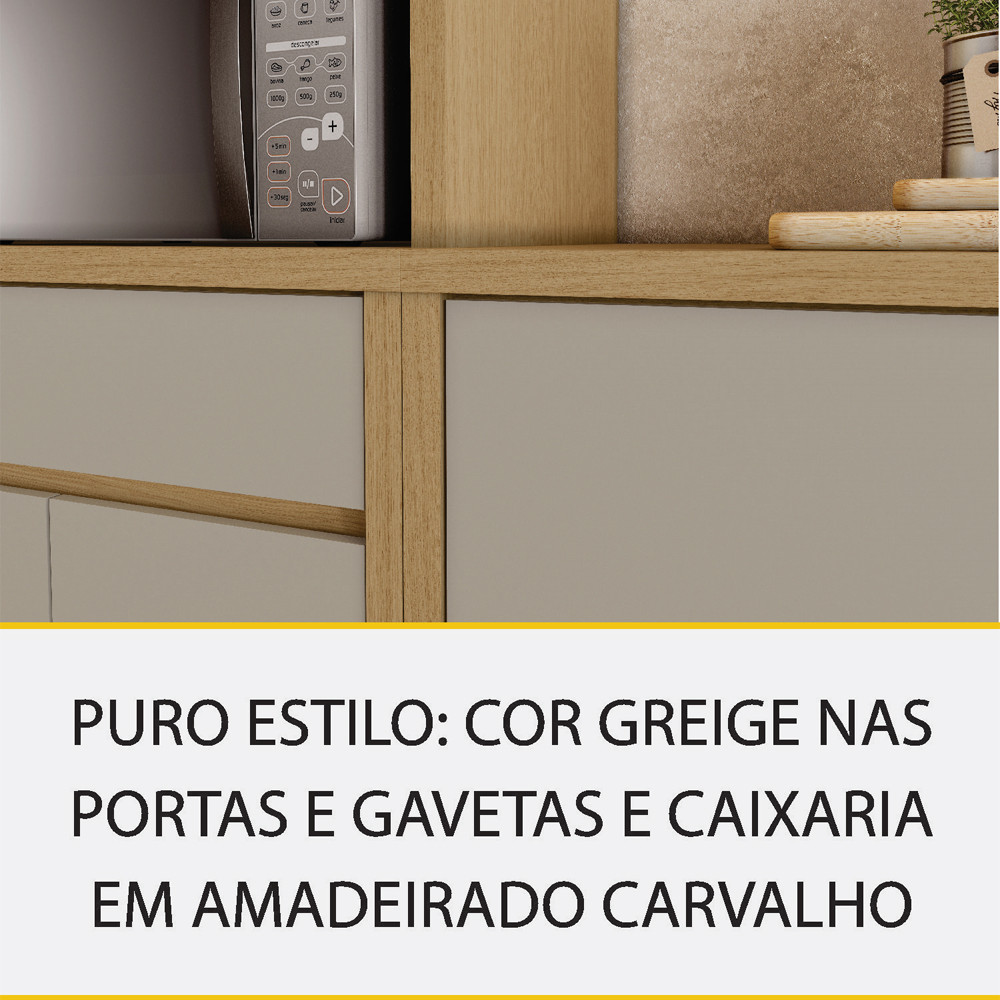Imagem 8 de 10 de Cozinha 4 Peças Condessa com 8 Portas 4 Gavetas em MDF Nesher
