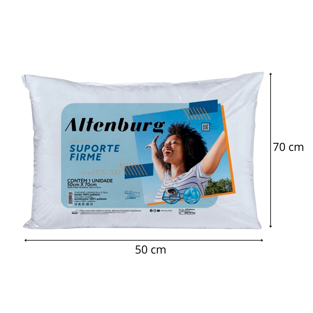 Kit 4 Travesseiros Altenburg Suporte Firme 100 Poliéster Antialérgico