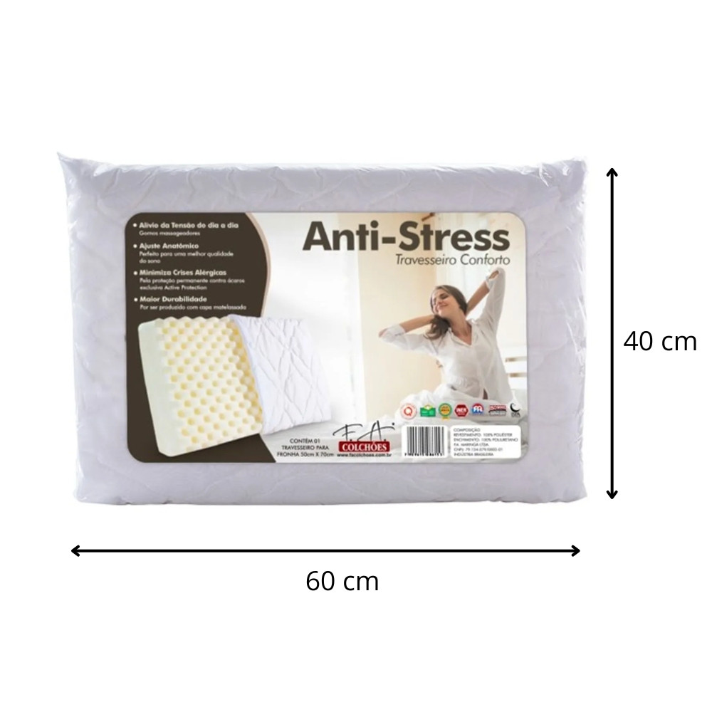 Kit 2 Travesseiros F.A Maringá com Gomos Massageadores Confortável