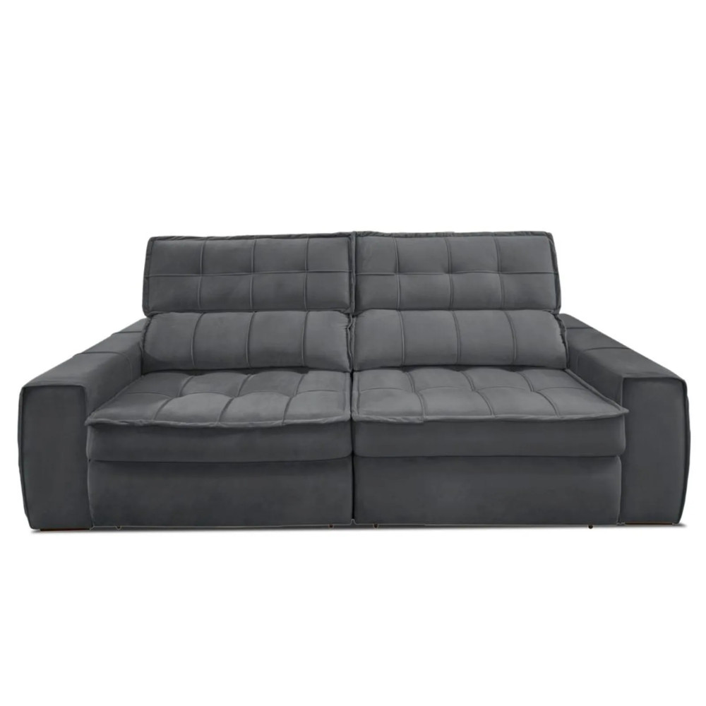 Kit Sofá Matielo América 3 Lugares Retrátil Reclinável com Painel TV 45 Jade Caemmun