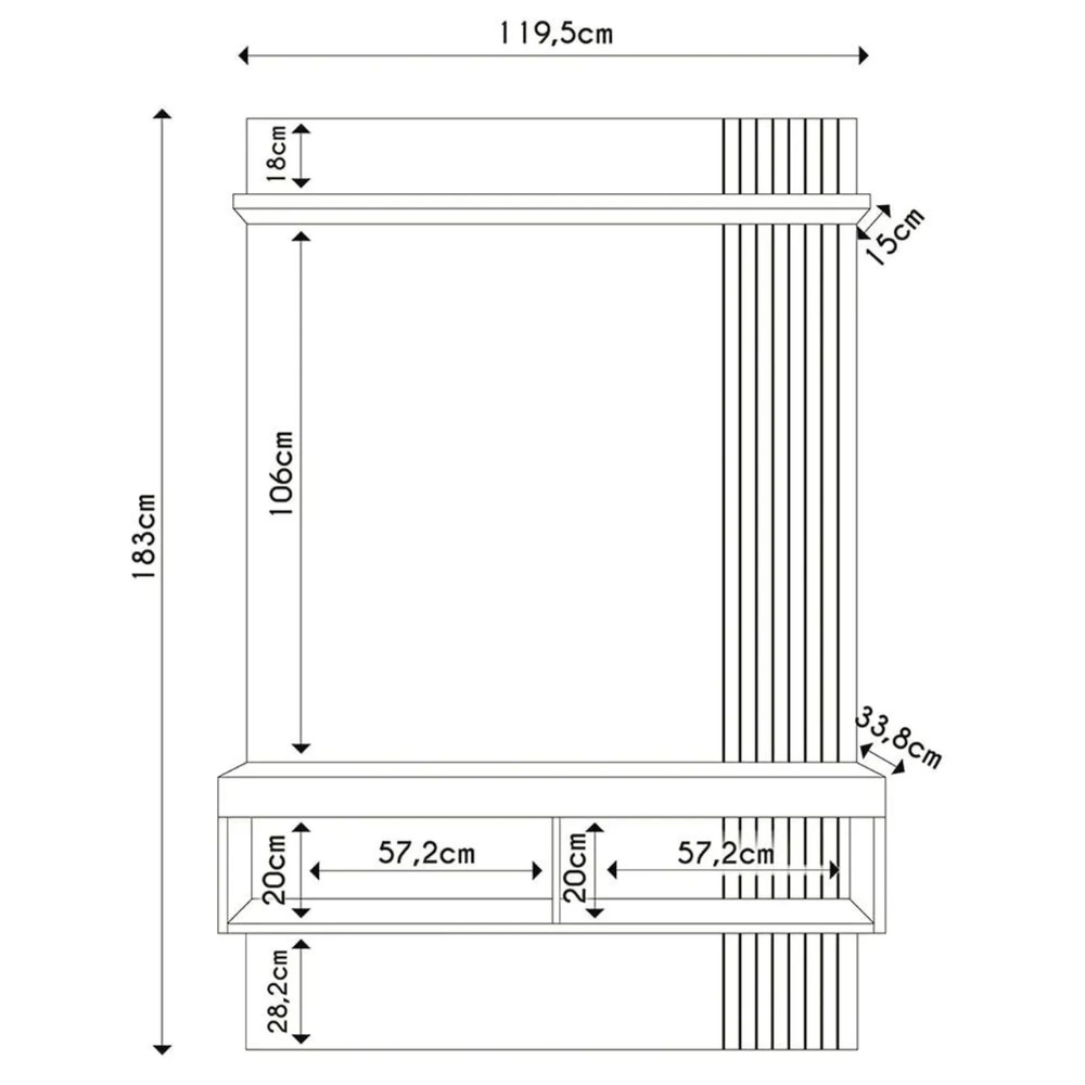 Imagem 8 de 9 de Kit Sofá Matielo América 3 Lugares Retrátil Reclinável com Painel TV 45 Jade Caemmun