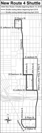 Route 4 Construction Shuttle Map