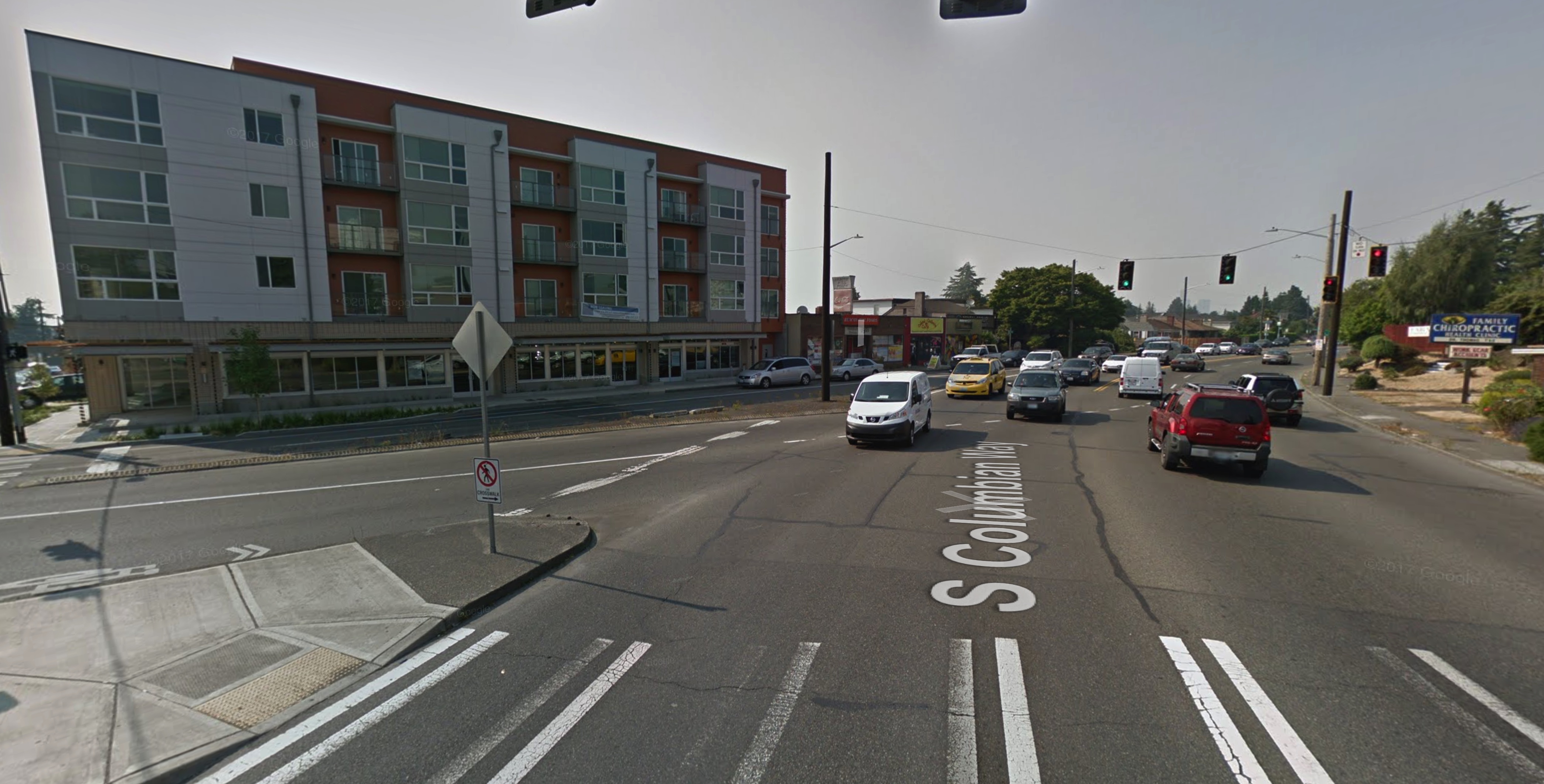 Looking west across the current 15th/Columbia intersection.