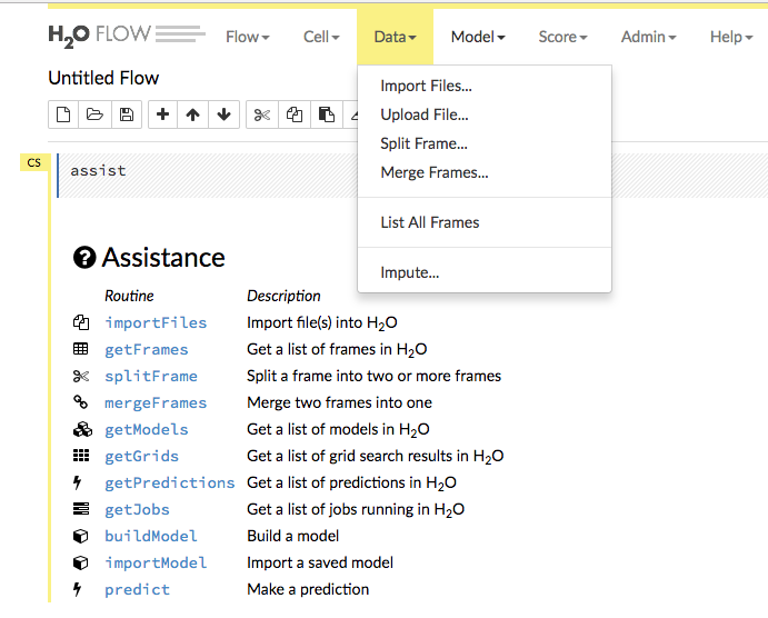 H2O Flow UI