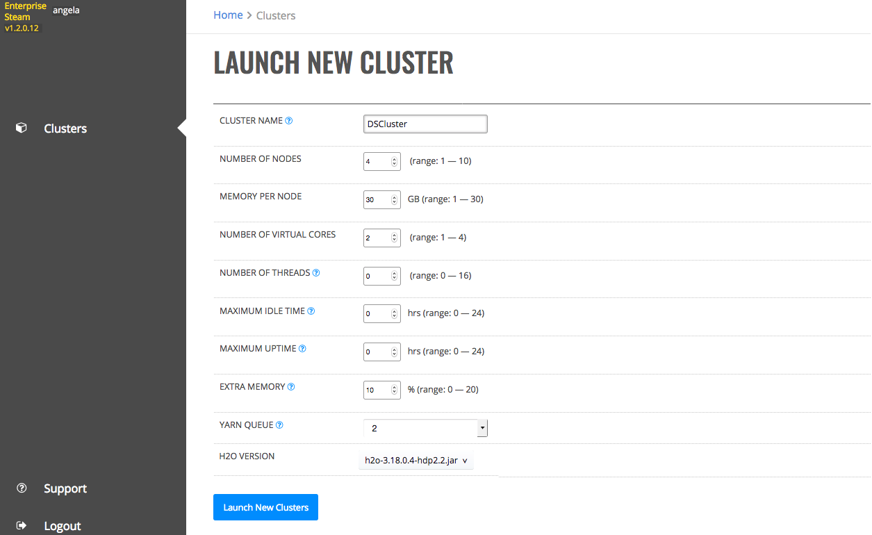 Launch new cluster