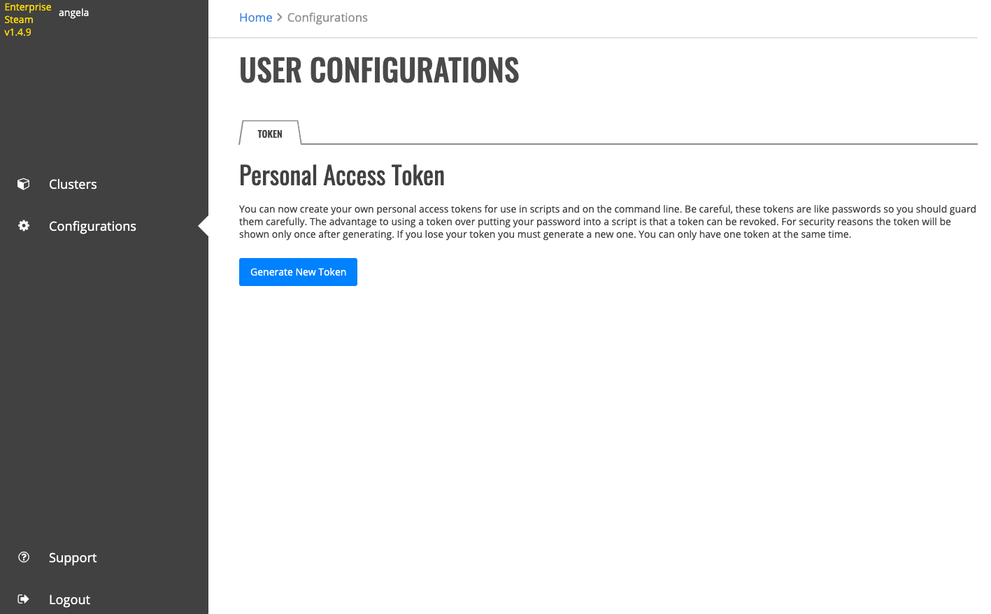 Token tab