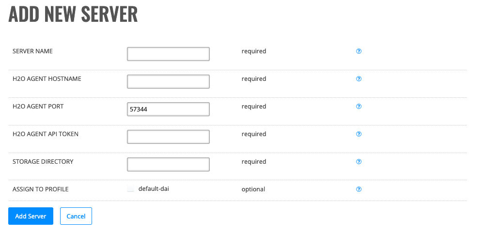Add Driverless AI server