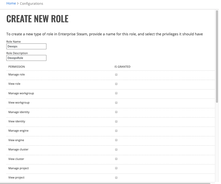 Create role