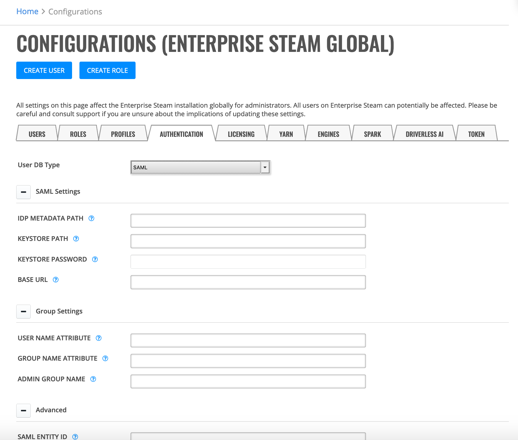 SAML Configuration