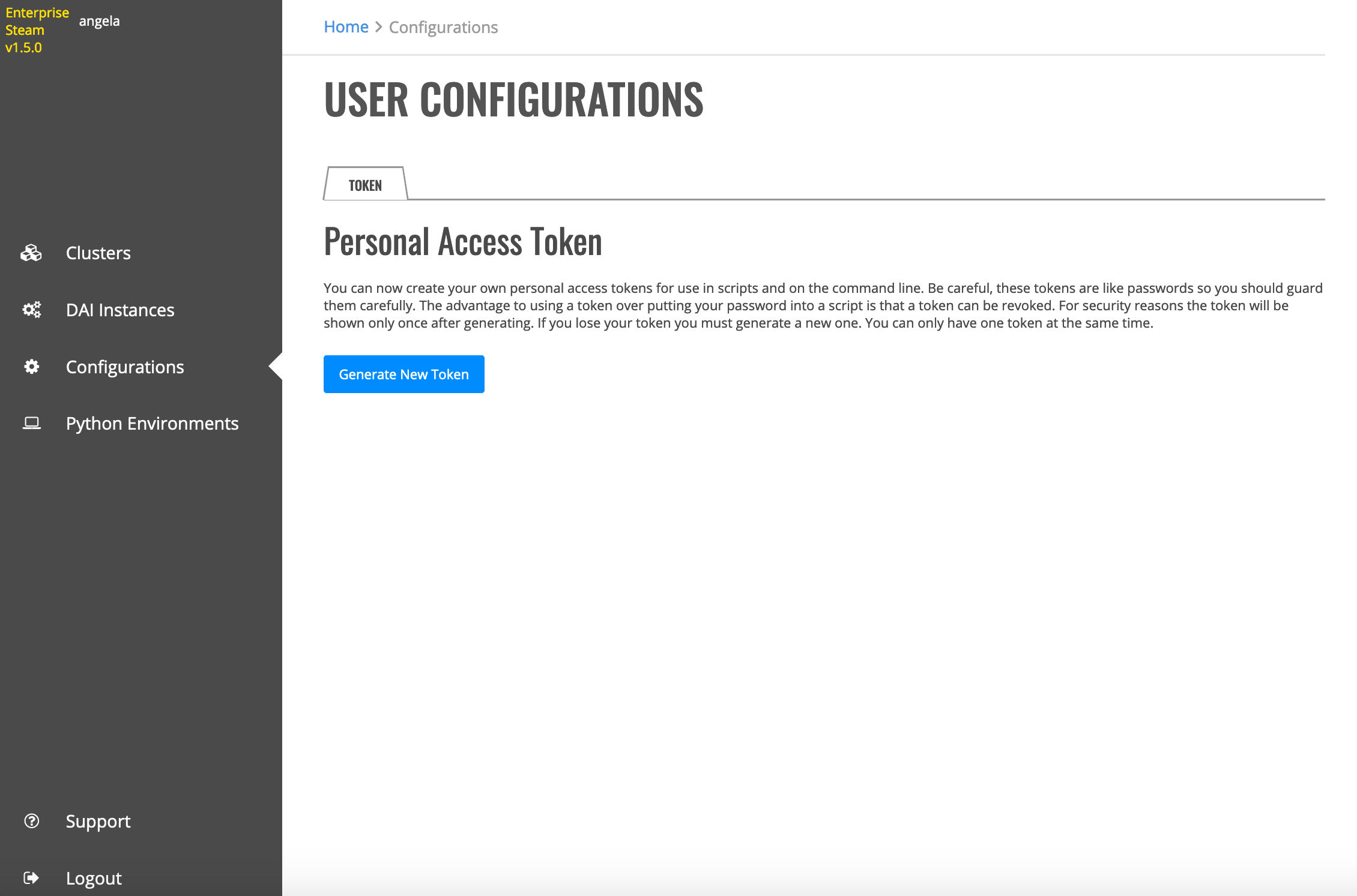 Token tab