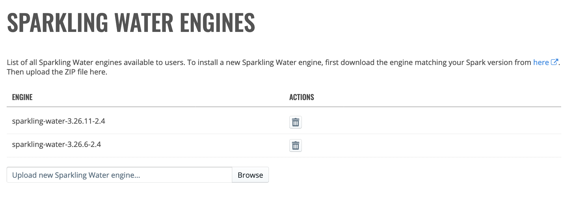 SW engines section