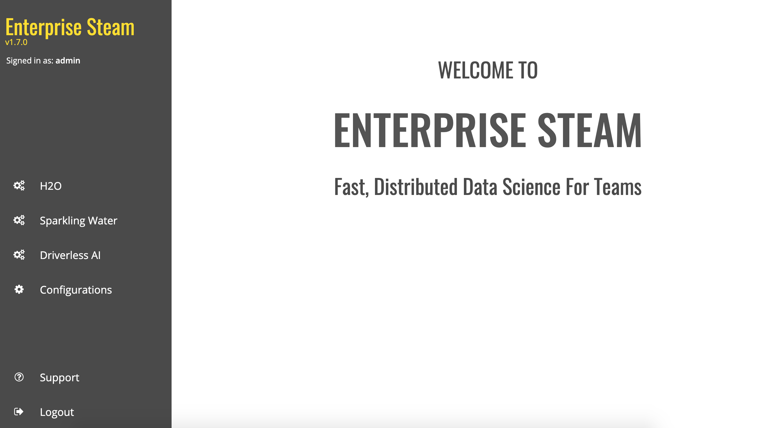 Welcome page