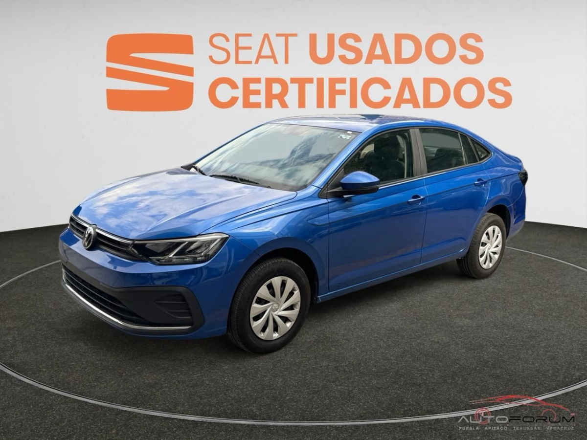 Volkswagen Virtus 2024 exterior frontal azul - Auto seminuevo en Puebla