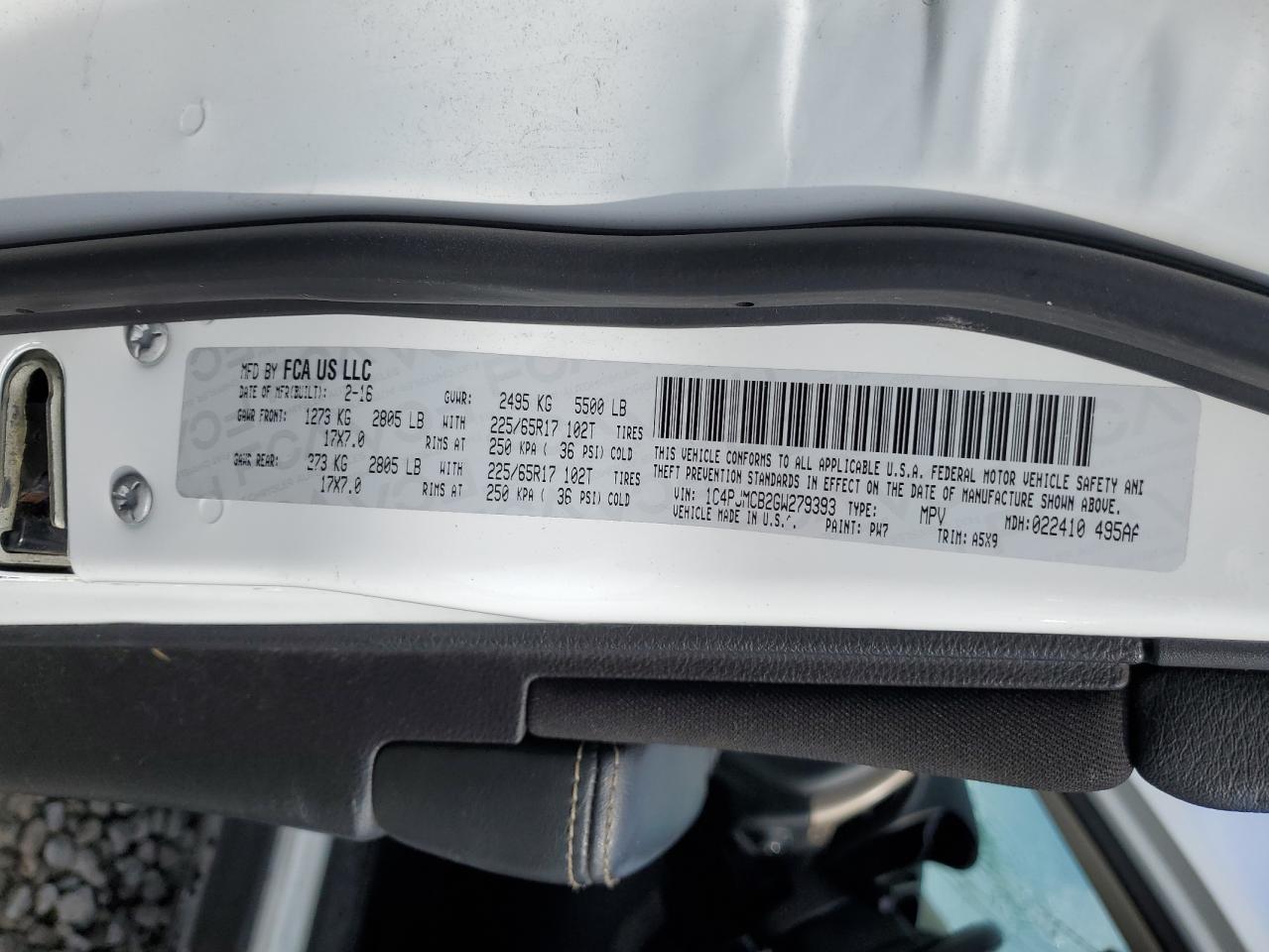 2016 Jeep Cherokee 2.4L Gas Transmission AT, AWD w/106k Miles, ID