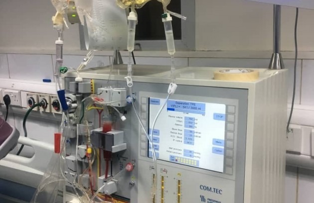 Therapeutic apheresis machine at St. Nicholas Hospital