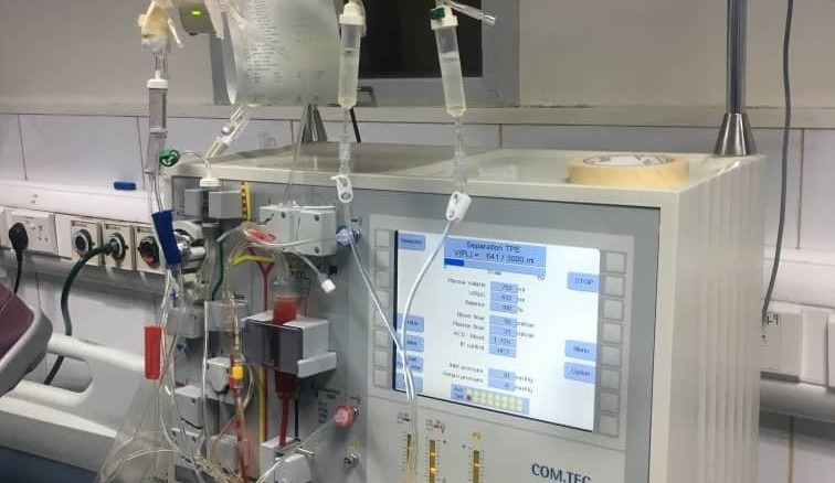 Therapeutic apheresis machine at St. Nicholas Hospital