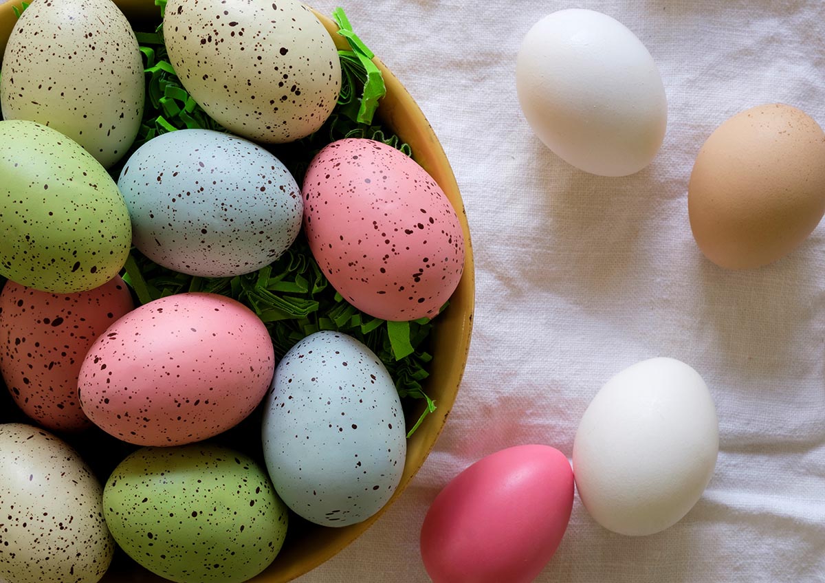 Decorated Easter eggs in a bowl StockFreedom Premium Stock Photography