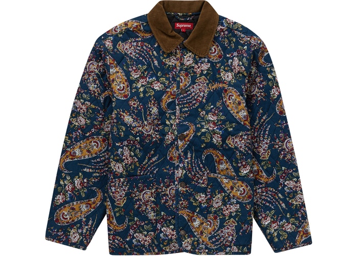 Supreme Quilted Paisley Jacket Navy Paisley Fall/Winter 2019