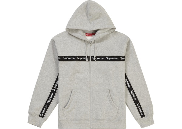 supreme text stripe hooded