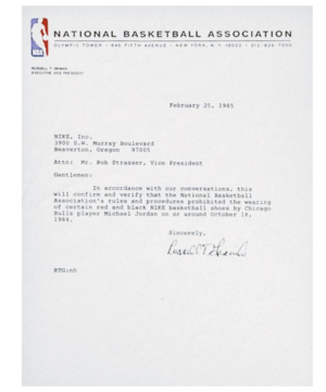 jordans banned from nba