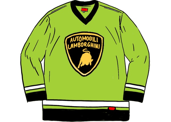 supreme automobili lamborghini hockey jersey