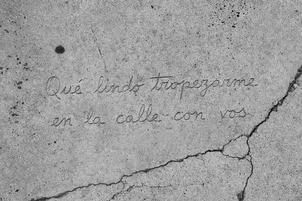 Qué lindo tropezarme con vos