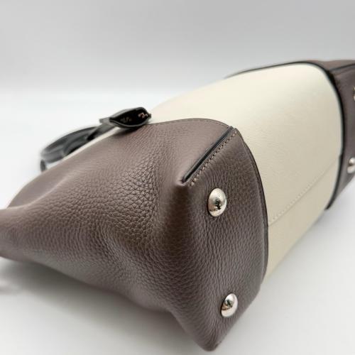 Louis Vuitton White and Brown Taurillon Leather Soft Lockit Bag photo 2