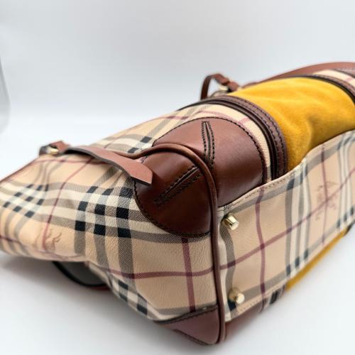 Burberry Haymarket Check Suede Tote Bag photo 5