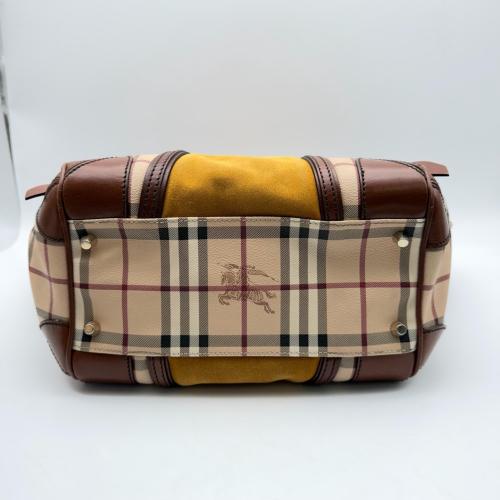 Burberry Haymarket Check Suede Tote Bag photo 8