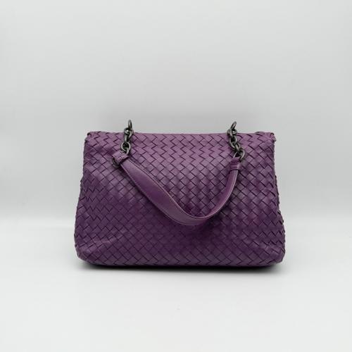 Bottega Veneta Purple Intrecciato Leather Shoulder Bag photo 6