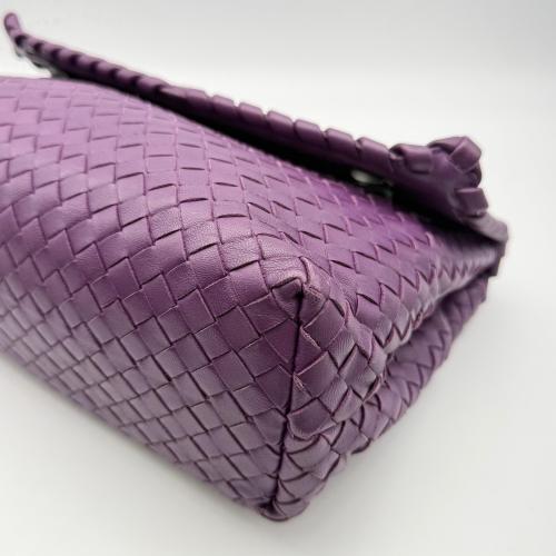 Bottega Veneta Purple Intrecciato Leather Shoulder Bag photo 8