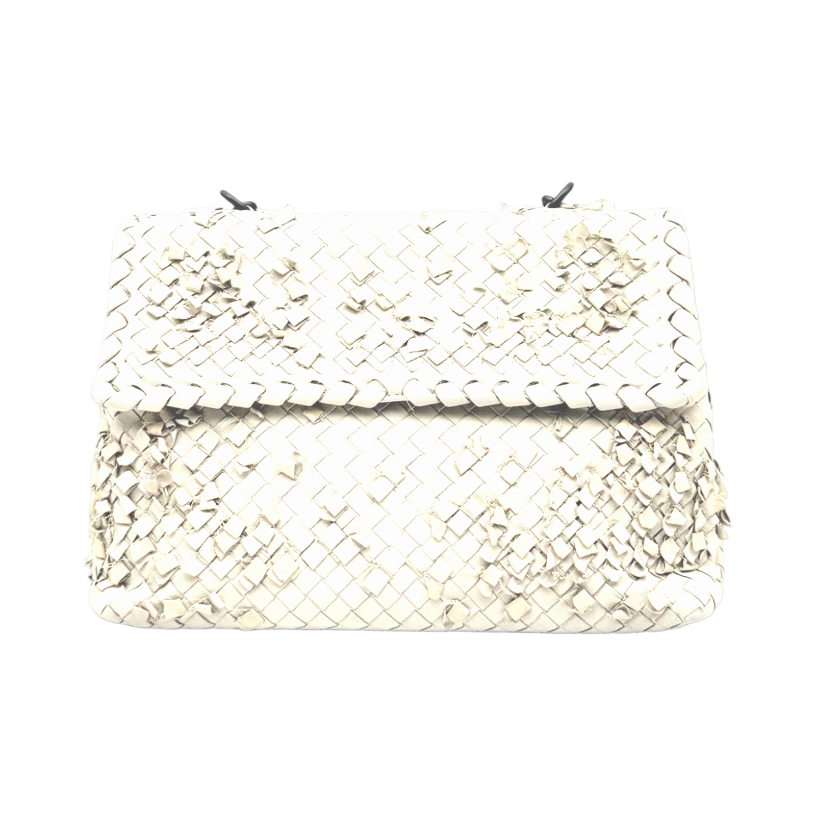 Bottega Veneta White Woven Leather Olimpia Shoulder Bag photo 2