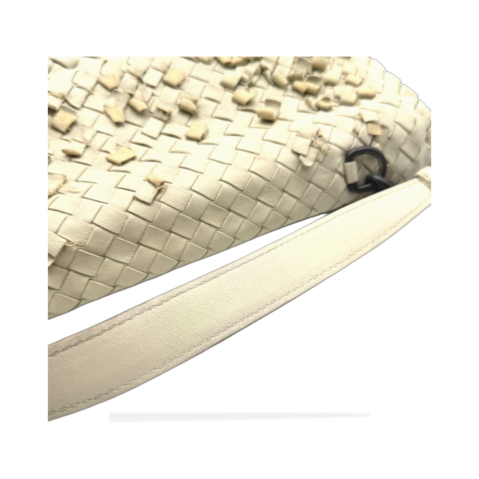 Bottega Veneta White Woven Leather Olimpia Shoulder Bag photo 4