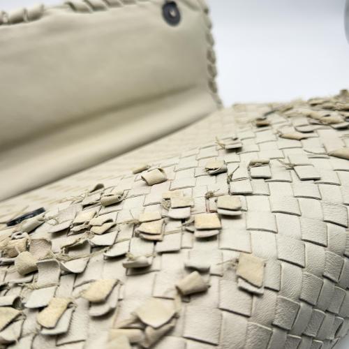 Bottega Veneta White Woven Leather Olimpia Shoulder Bag photo 6