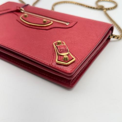 Balenciaga Red Leather Wallet On Chain Bag photo 2