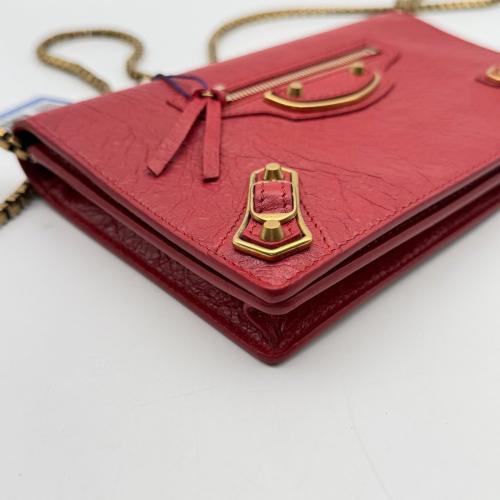 Balenciaga Red Leather Wallet On Chain Bag photo 3