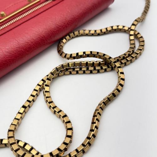 Balenciaga Red Leather Wallet On Chain Bag photo 6