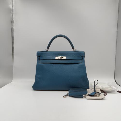 Kelly, Blue Togo Leather, Palladium Hardware