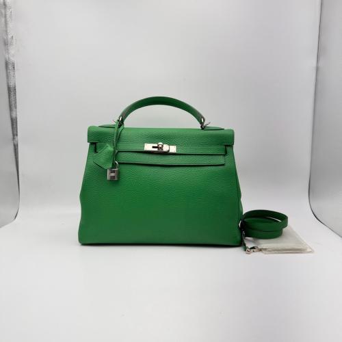 Kelly, Togo Leather Green, Palladium Hardware