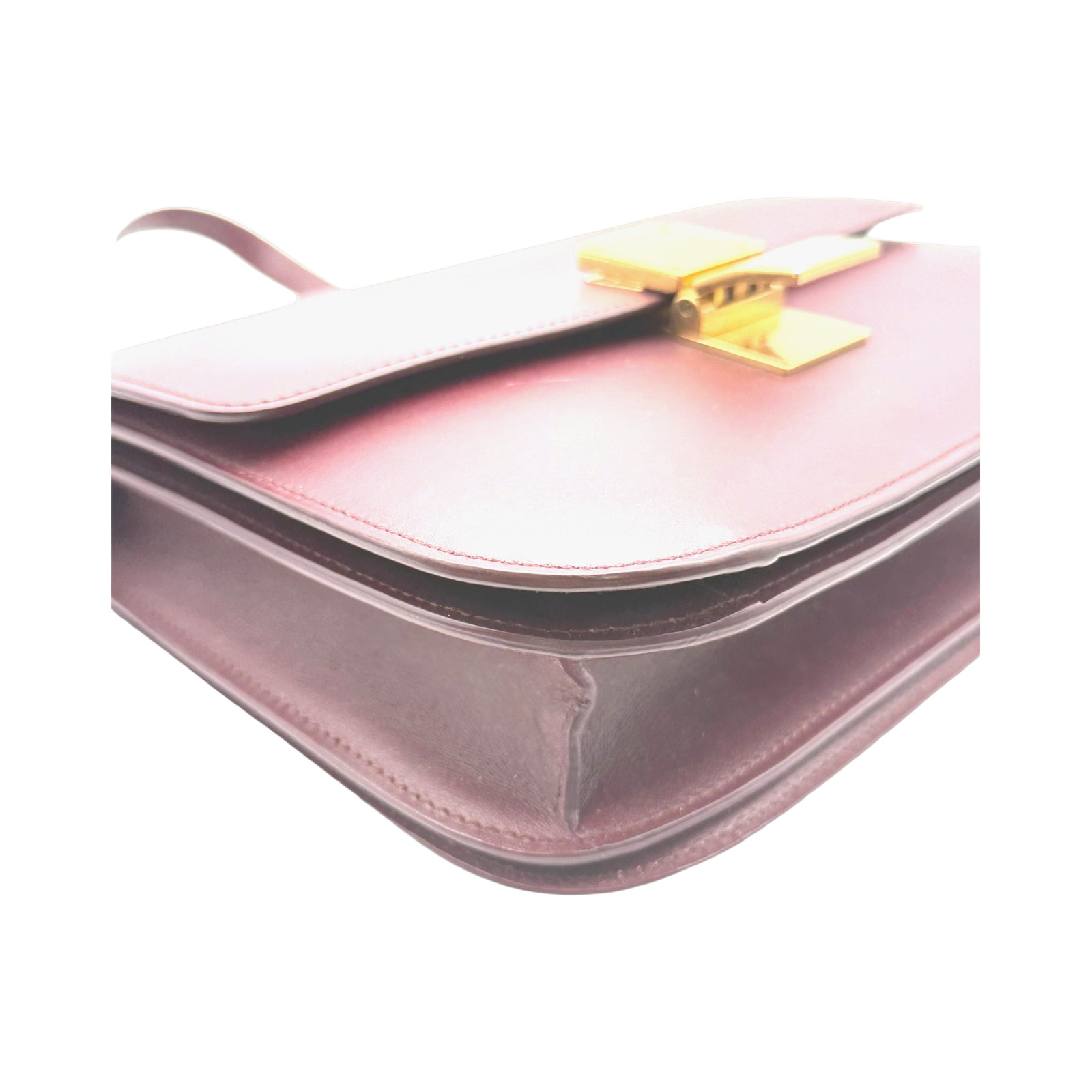 Celine Burgundy Leather Classic Box Shoulder Bag photo 2