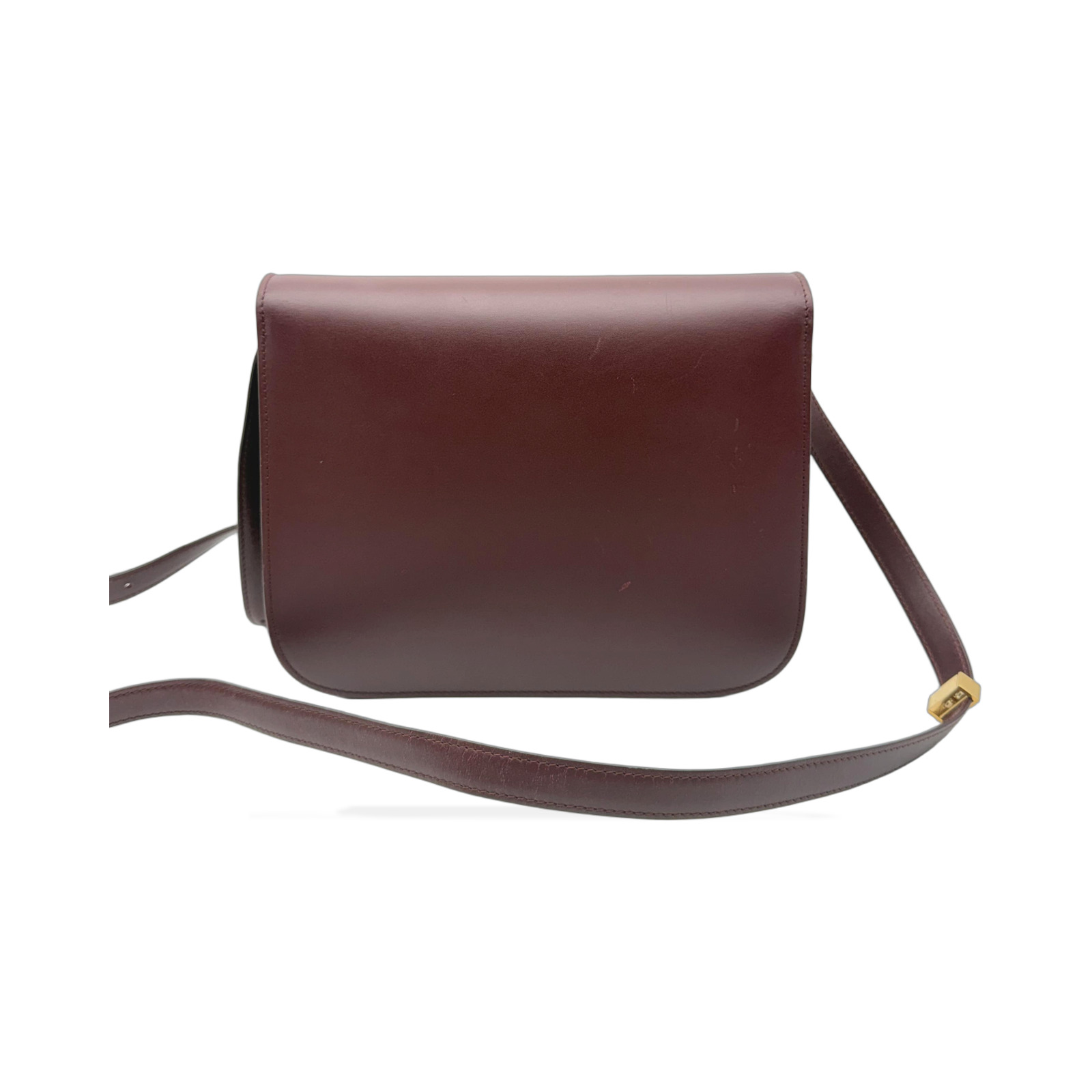 Celine Burgundy Leather Classic Box Shoulder Bag photo 4