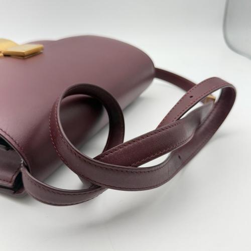 Celine Burgundy Leather Classic Box Shoulder Bag photo 5