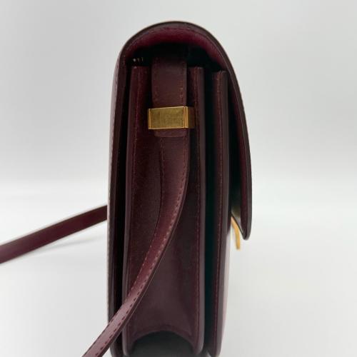 Celine Burgundy Leather Classic Box Shoulder Bag photo 7