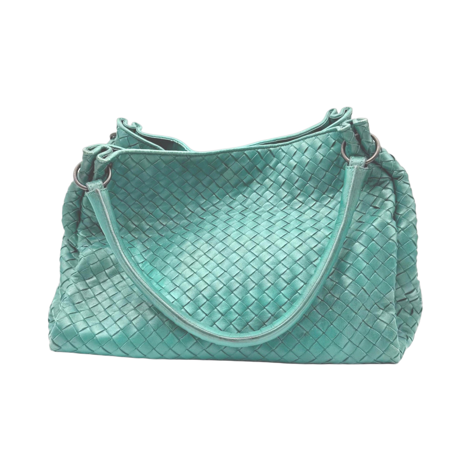 Bottega Veneta Green Intrecciato Leather Parachute Hobo Handbag