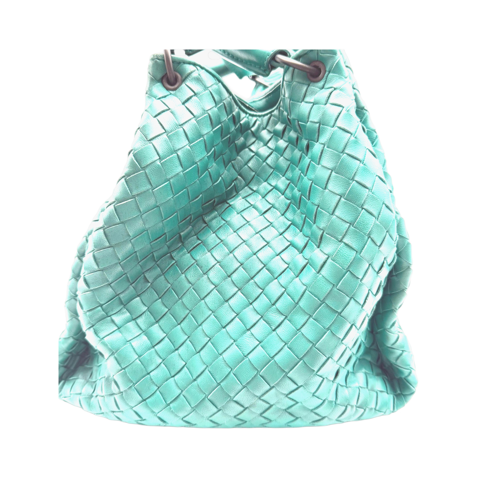 Bottega Veneta Green Intrecciato Leather Parachute Hobo Handbag photo 3