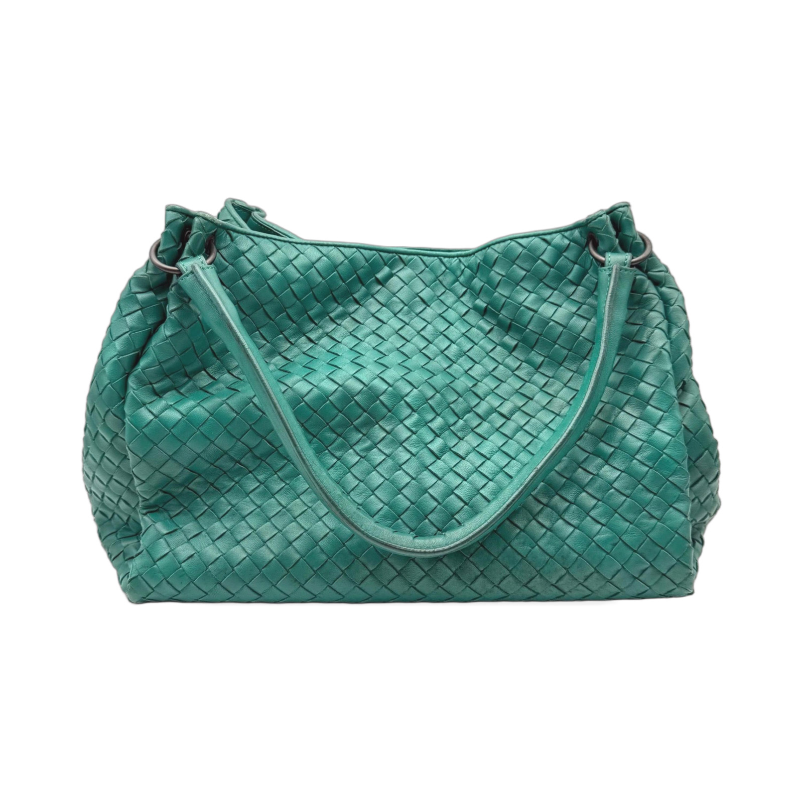 Bottega Veneta Green Intrecciato Leather Parachute Hobo Handbag photo 4