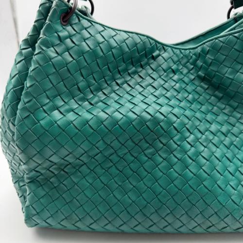 Bottega Veneta Green Intrecciato Leather Parachute Hobo Handbag photo 6