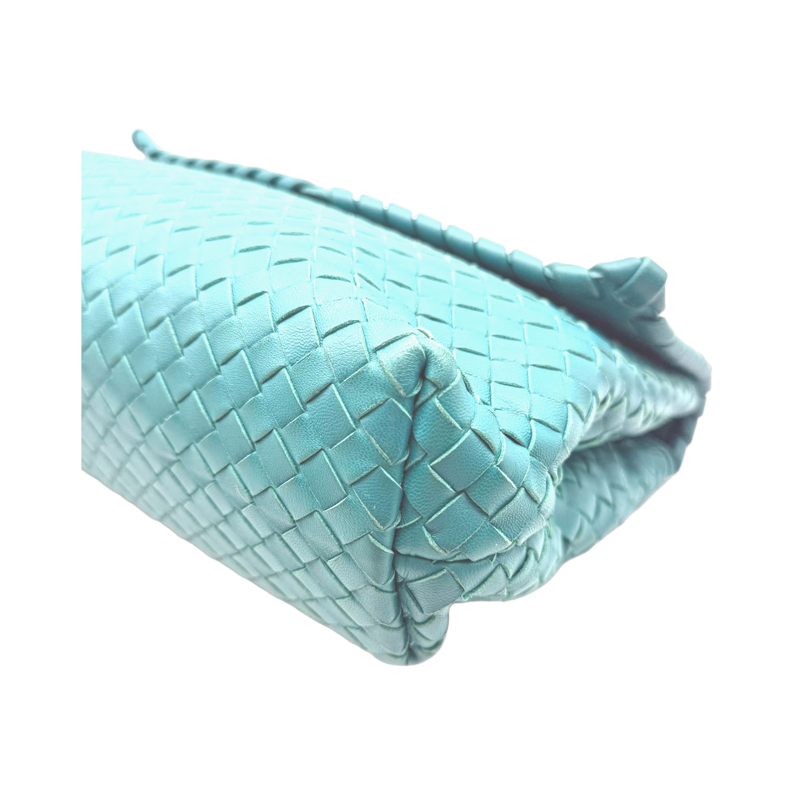 Bottega Veneta Intrecciato Leather Olimpia Shoulder Bag In Teal photo 2