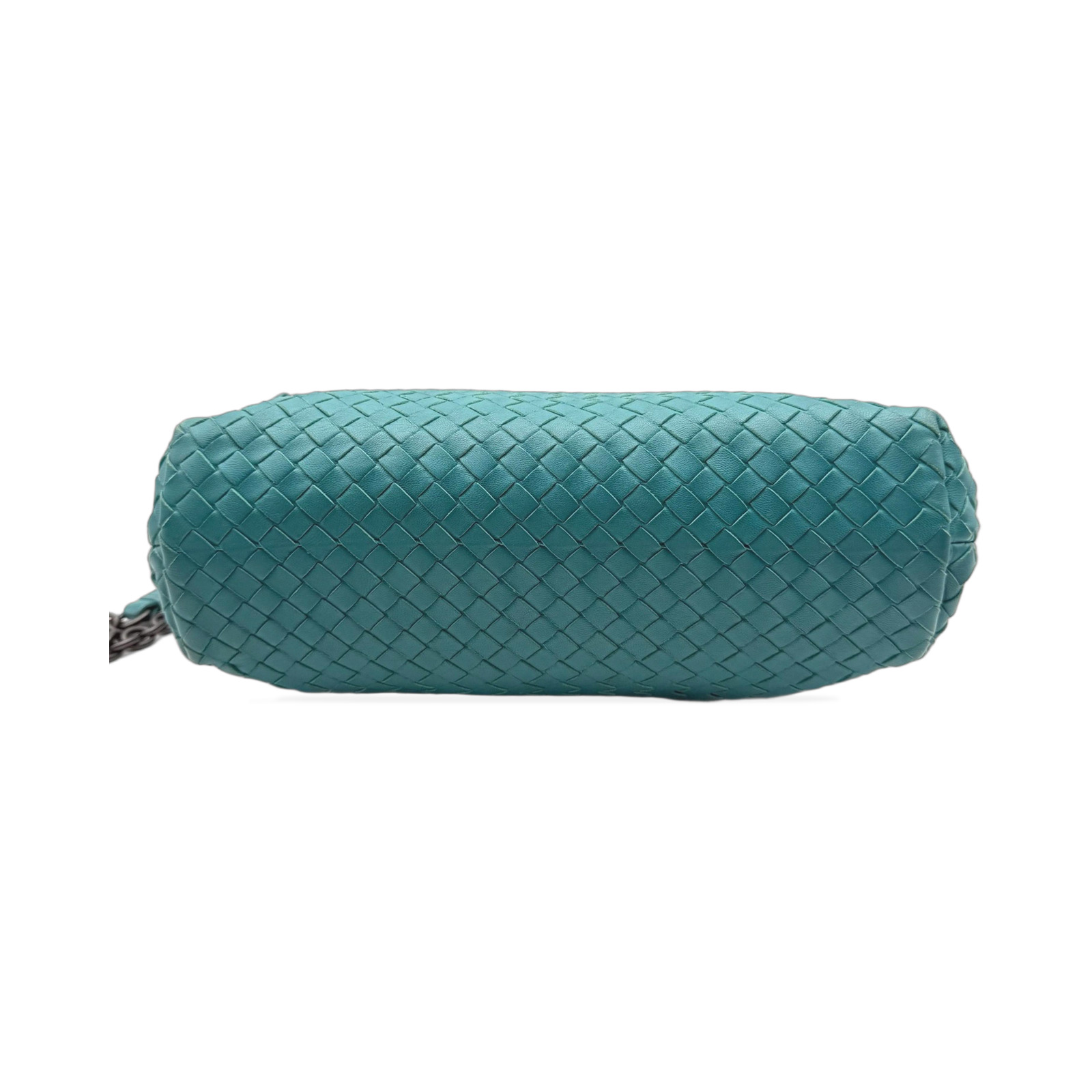 Bottega Veneta Intrecciato Leather Olimpia Shoulder Bag In Teal photo 4